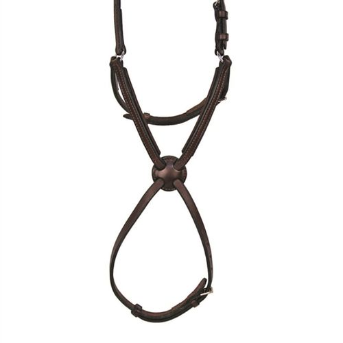 Nunn Finer Figure 8 Noseband with Interchangeable Button - Havana/Brass