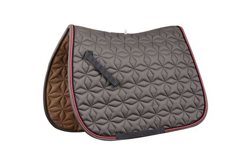 Roma Ecole Star Quilt Close Contact Saddle Pad - Grey/Pink/Black