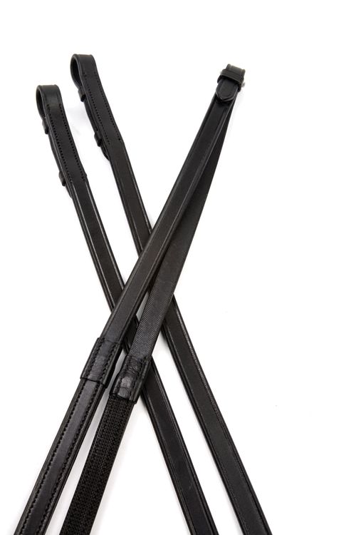 Collegiate One Sided Rubber Reins IV - Black