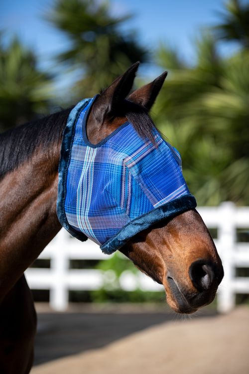 Kensington Fly Mask w/Plush Fleece Trim - Kentucky Blue