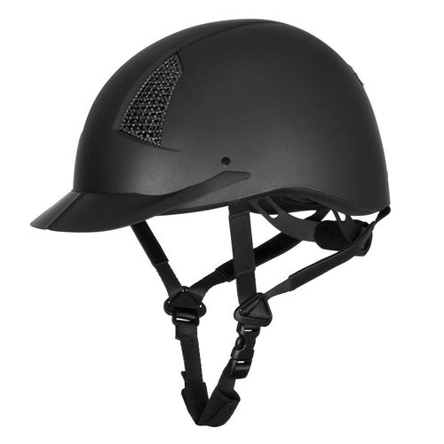 TuffRider Starter Horse Riding Helmet w/Carbon Fiber Grill - Black