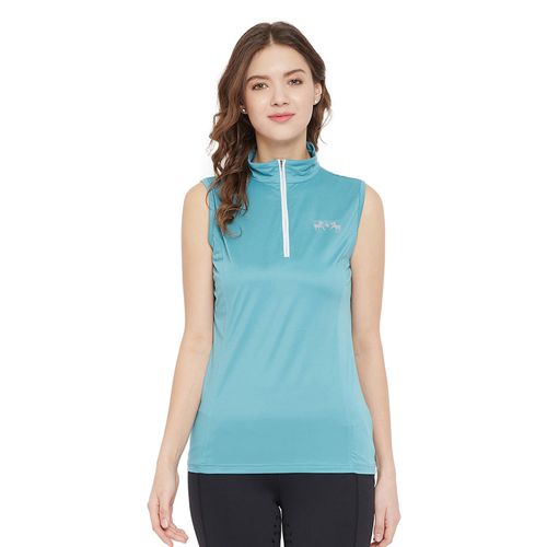 Equine Couture Women's Surya Equicool Sleeveless Sun Sport Shirt - Sea Blue