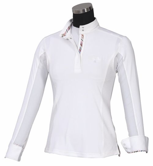 Equine Couture Women's Cara Long Sleeve Show Shirt - White