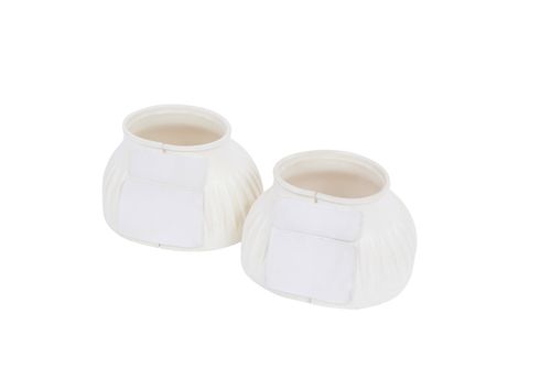 Saxon Ribbed Touch Tape Bell Boots - White