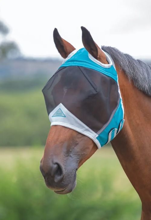 Shires Fine Mesh Fly Mask w/Ear Hole - Teal