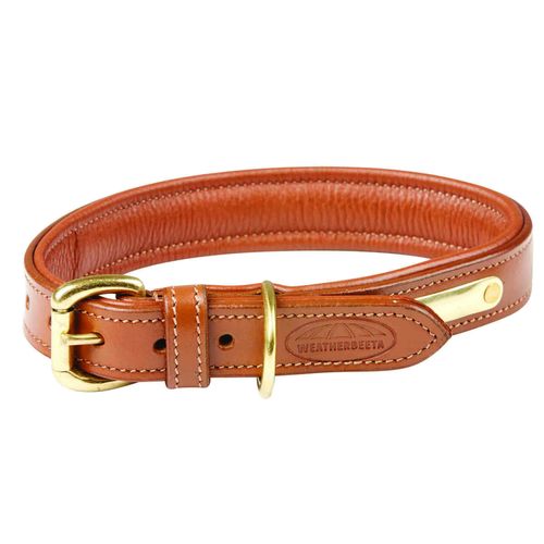Weatherbeeta Padded Leather Dog Collar - Tan