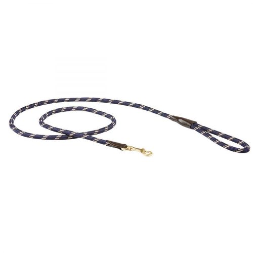 Weatherbeeta Rope Leather Dog Lead - Navy/Brown