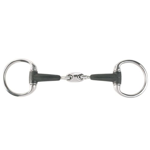 Horze Rubber Oval Link Eggbutt Snaffle Bit - Black