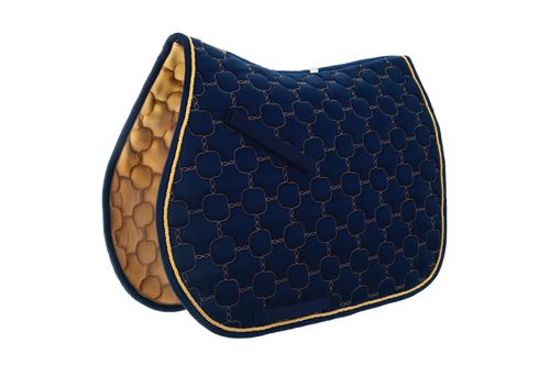 Roma Ecole Noble All Purpose Saddle Pad - Navy/Gold