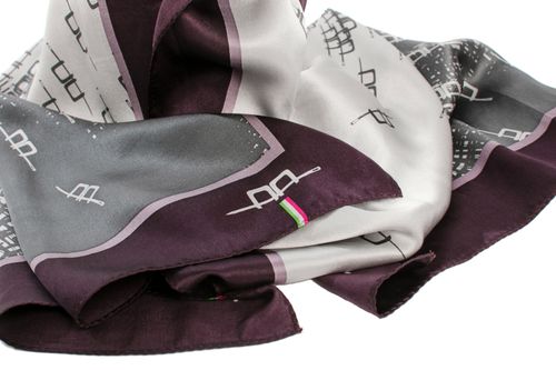 Alessandro Albanese Silk Scarf - Grey/Primatova