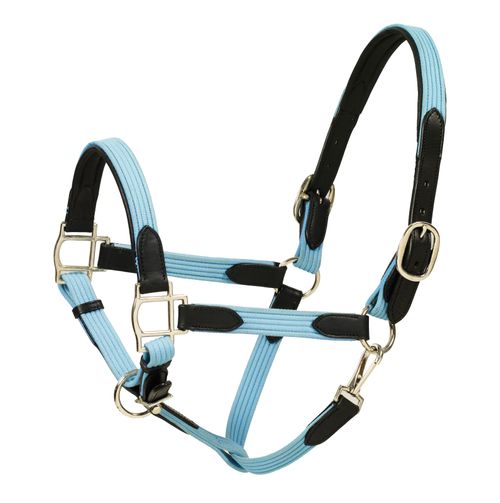 Harmohn Kraft Padded Web/Leather Halter w/Snap - Light Blue/Black
