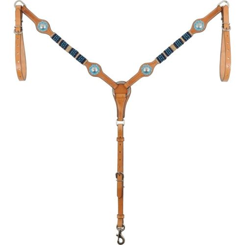 Western Rawhide Country Legends Turquoise Beads Breastcollar - Golden
