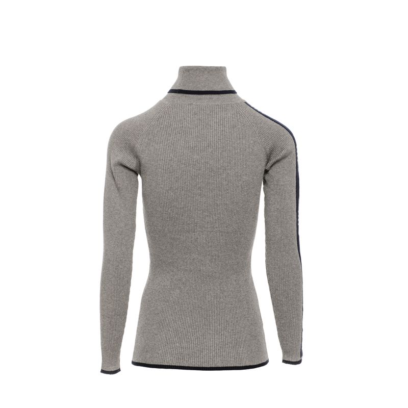 Alessandro Albanese Women's Ribbed Polo Neck Sweater - Grey