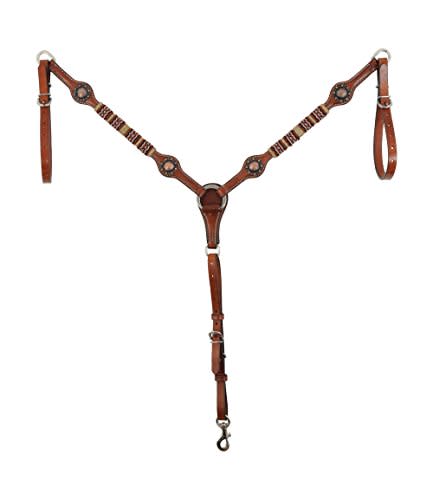 Western Rawhide Red Beads Breastcollar - Chestnut
