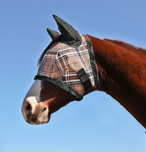 Kensington Signature Fly Mask w/Fleece,Ears and Forelock Hole - Deluxe Black