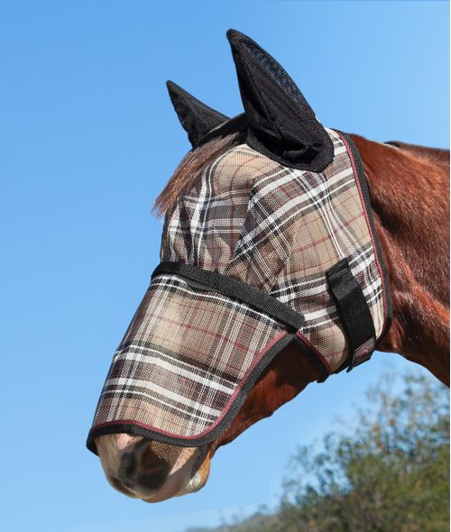 Kensington Signature Fly Mask w/Nose, Ears and Forelock Hole - Deluxe Black