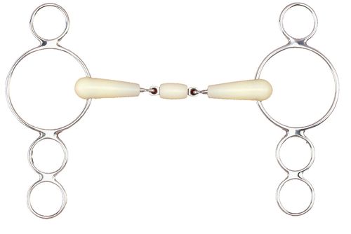 Happy Mouth Bits Double Jointed Roller 3-Ring Gag