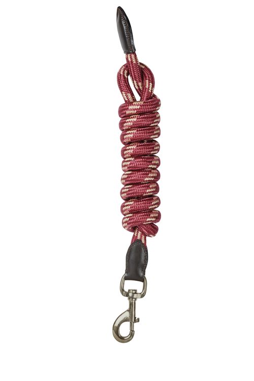 Kincade Leather Rope Lead - Burgundy/Cream