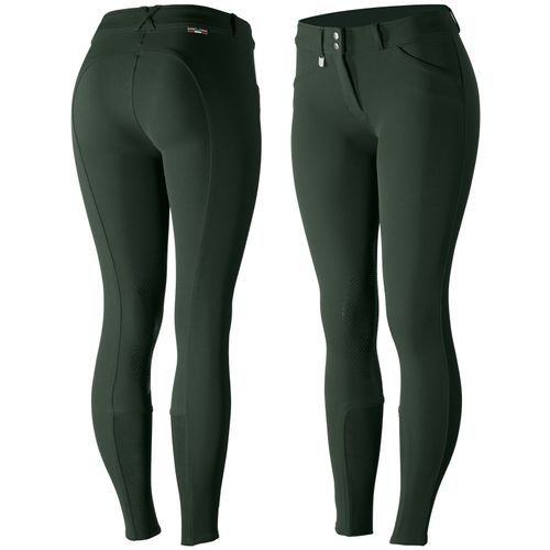 Horze Women's Grand Prix Knee Patch Breeches - Scarab Green