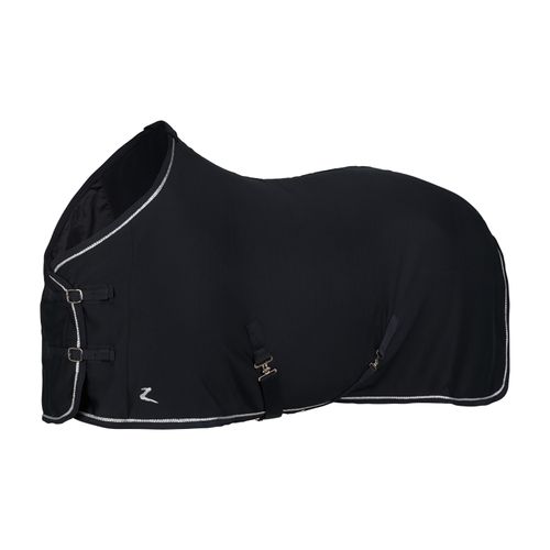 Horze Glarus Fleece Blanket w/ Rose Gold Braid Piping - Dark Navy