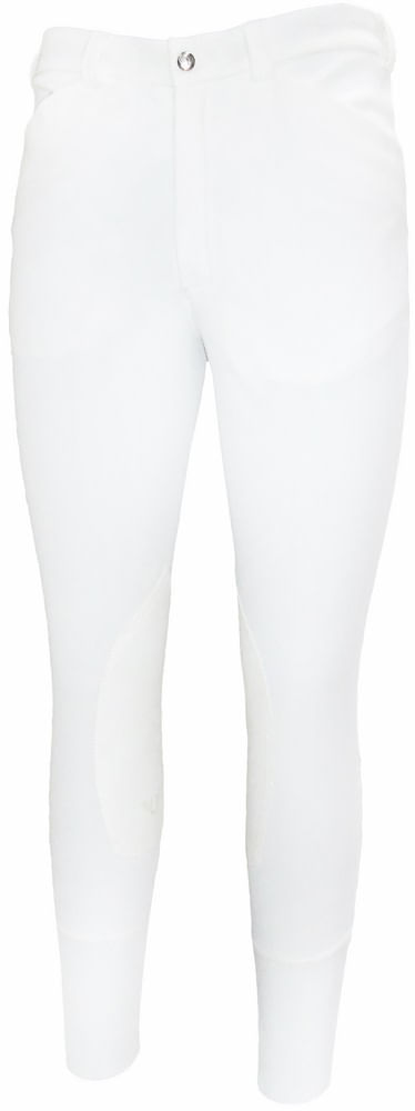 TuffRider Men's Ribb Patrol Knee Patch Breeches - White