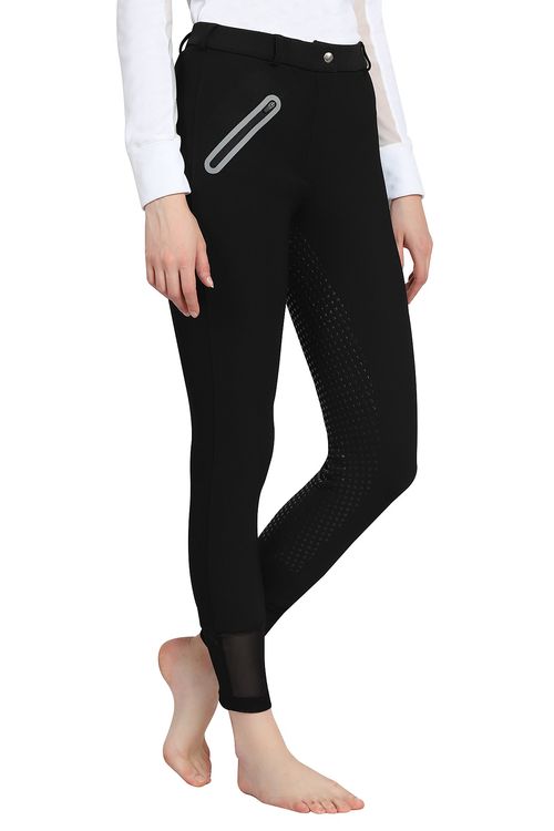 TuffRider Women's Tiffany Ribbed Breech w/Silicone Full Seat - Black