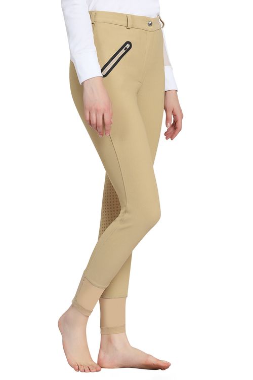 TuffRider Women's Tiffany Ribbed Breech w/Silicone Full Seat - Light Tan