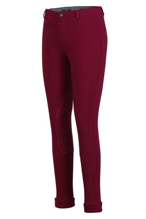 TuffRider Kids' Whimsical Horse Embroidered Pull-On Jodhpurs - Plum Caspia