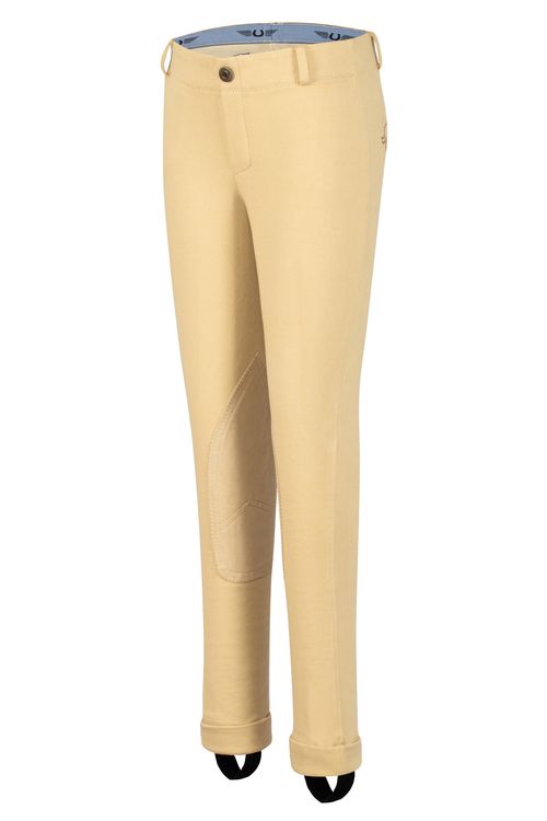 TuffRider Kids' Cotton Embroidered Pull-On Jodhpurs - Light Tan