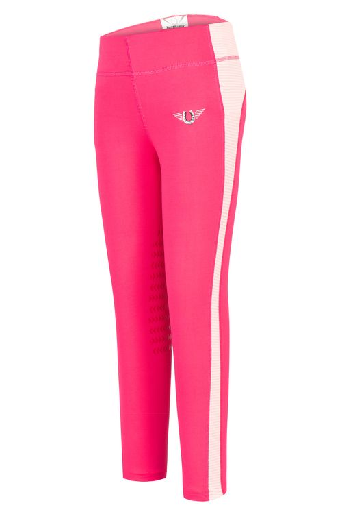 TuffRider Kids' Ventilated Schooling Riding Tights - Hot Pink/Pink