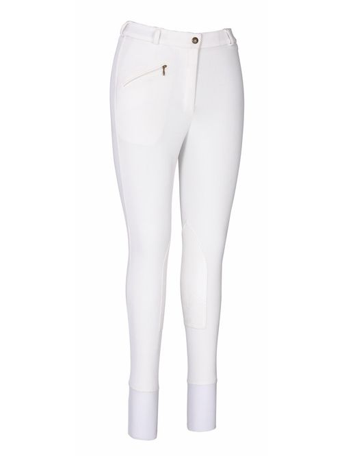 TuffRider Women's Ribb Knee Patch Breeches - White
