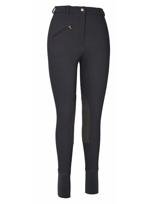 TuffRider Women's Ribb Knee Patch Breeches - Black