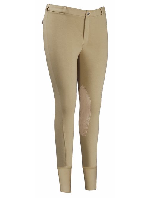 TuffRider Men's Cotton Knee Patch Breeches - Light Tan