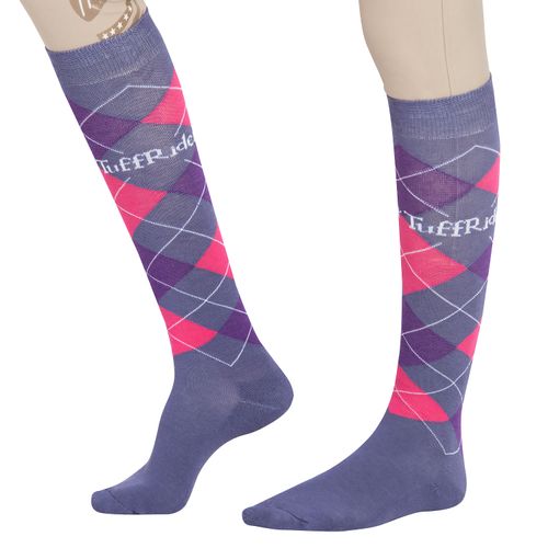 TuffRider Argyle Knee High Socks - Lilac/Purple/Pink