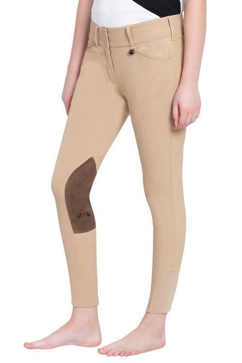 Equine Couture Women's Coolmax Champion Knee Patch Breeches - Safari/Taupe