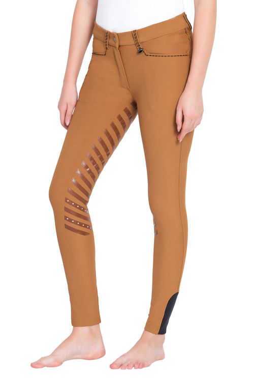 Equine Couture Women's Nora Extended Knee Patch Breeches - Chipmunk