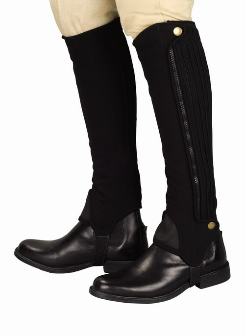 TuffRider Grippy Nubuck Half Chaps - Black