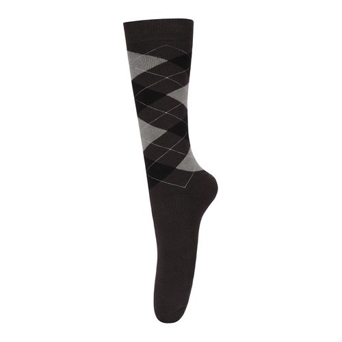 TuffRider Argyle Winter Socks - Granite/Light Grey/Black