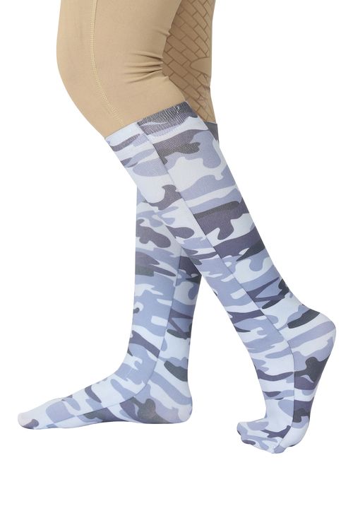 TuffRider Camo Boot Socks - Light Grey/Charcoal/Black