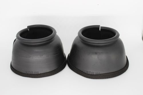 TuffRider Round Top Plain Bell Boots PVC Foam Hook and Loop w/ Bottom Tape - Black