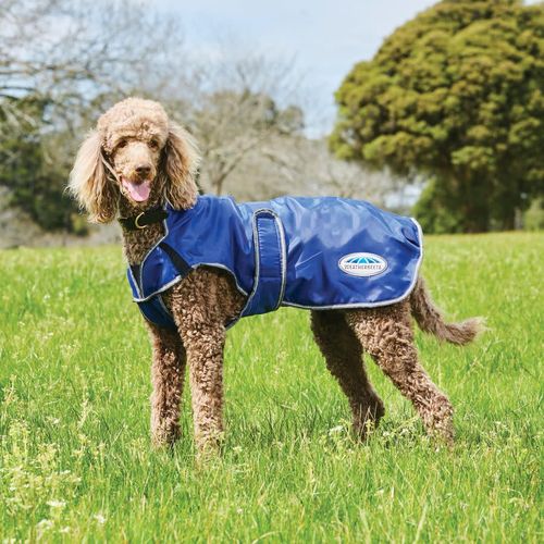Weatherbeeta Comfitec Windbreaker Free Deluxe Dog Coat - Dark Blue/Grey/White