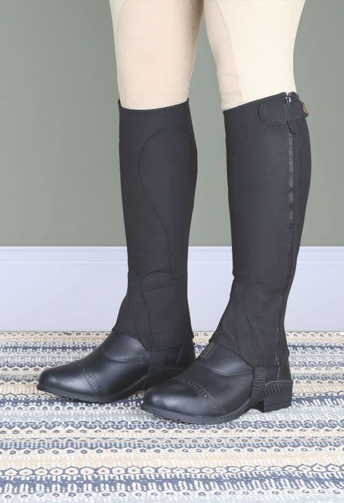 Shires Moretta Kids' Suede Half Chaps - Black