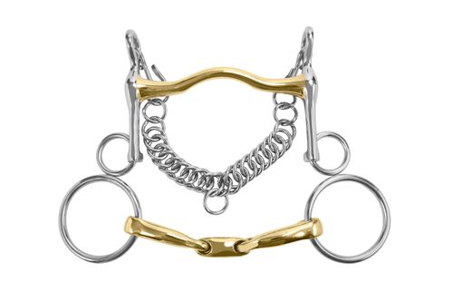 M. Toulouse Short Shank Curb/Bradoon Bit Set