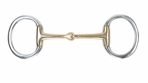 Shires Brass Alloy Flat Ring Jointed Eggbutt Bit
