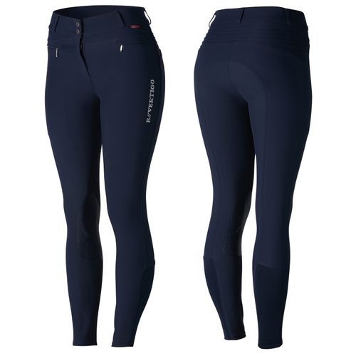 B Vertigo Women's Drea Silicon Knee Patch Breeches - Dark Navy