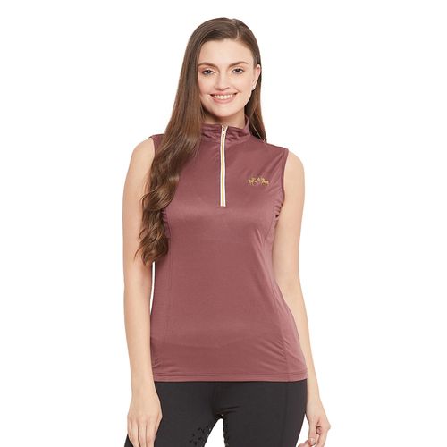 Equine Couture Women's Surya Equicool Sleeveless Sun Sport Shirt - Rose Brown