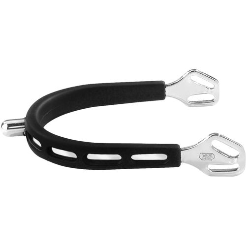 Herm Sprenger 15mm Rounded Neck Ultra Fit Extra Grip Spurs - Stainless Steel/Black Grip