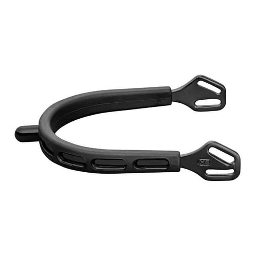Herm Sprenger 15mm Rounded Neck Ultra Fit Extra Grip Spurs - Black Stainless/Black Grip