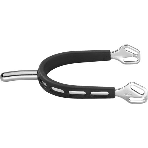 Herm Sprenger 35mm Rounded Neck Ultra Fit Extra Grip Spurs - Stainless Steel/Black Grip