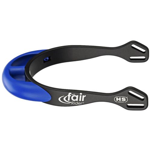 Herm Sprenger 20mm Rounded Neck Fairrider Spurs - Black Aluminum/Blue
